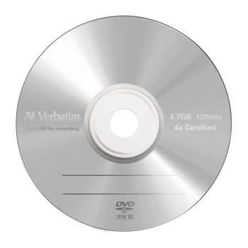 Preview: Verbatim DVD-RW 4,7 GB 4x Matt Silver – Wiederbeschreibbare DVD 4x Speed, Jewel Case