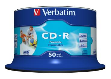Verbatim CD-R AZO Printable  – 50 Rohlinge 52x Speed 700MB wide printable generic