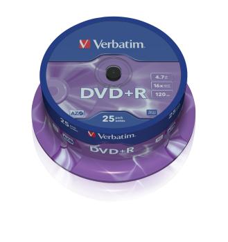Verbatim - 25 x DVD+R - 4.7GB 16x - Spindel - Speichermedium (43500)