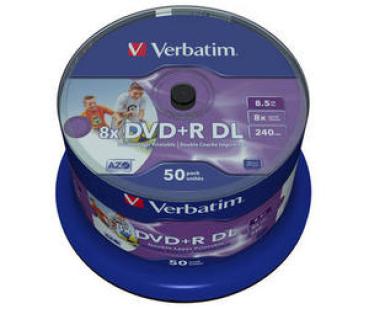 Verbatim DVD+R DL 8,5GB 8x 50er Spindel Rohlinge wide printable