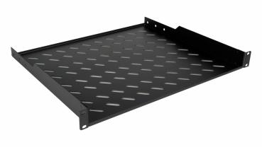 Preview: Equip 19 Zoll Rack Fachboden 1HE 600mm Schwarz Fester Einlegeboden Serverrack Serverschrank
