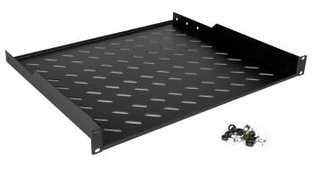Preview: Equip 19 Zoll Rack Fachboden 1HE 600mm Schwarz Fester Einlegeboden Serverrack Serverschrank