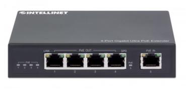 Preview: INTELLINET 4-Port Gigabit Ultra PoE-Extender 90W um 100m