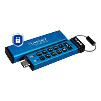 STICK 64GB Kingston IronKey Keypad 200C AES-256 USB-C retail