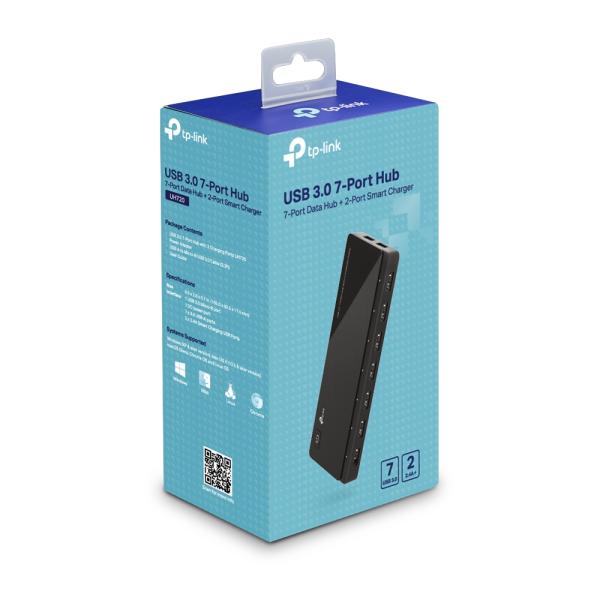 7-Port TP-Link Hub mit 2 Ladeanschlüsse USB 3.0