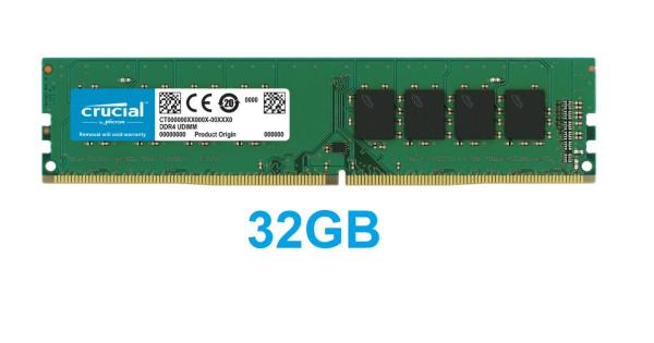 Crucial 32GB DDR4 3200MHz (1x32GB) CL22 DIMM RAM