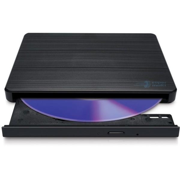 Hitachi LG Externer DVD-Brenner HLDS GP60NB60 Slim schwarz – tragbares DVD±RW Laufwerk für Laptop & PC
