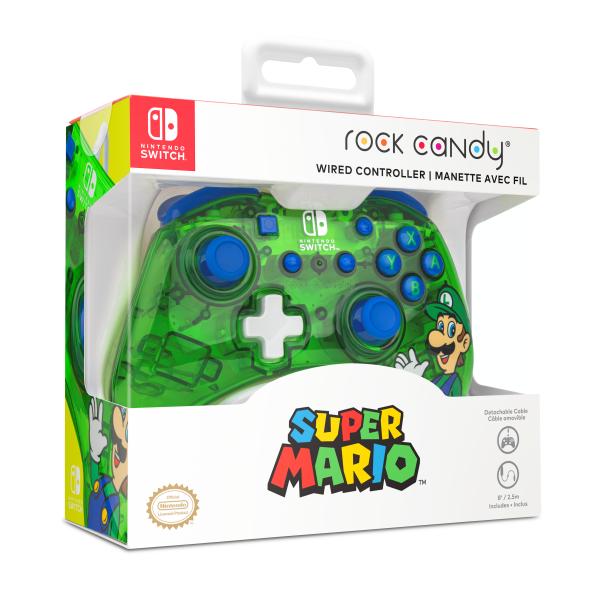 PDP Controller Rock Candy Luigi Lime Switch