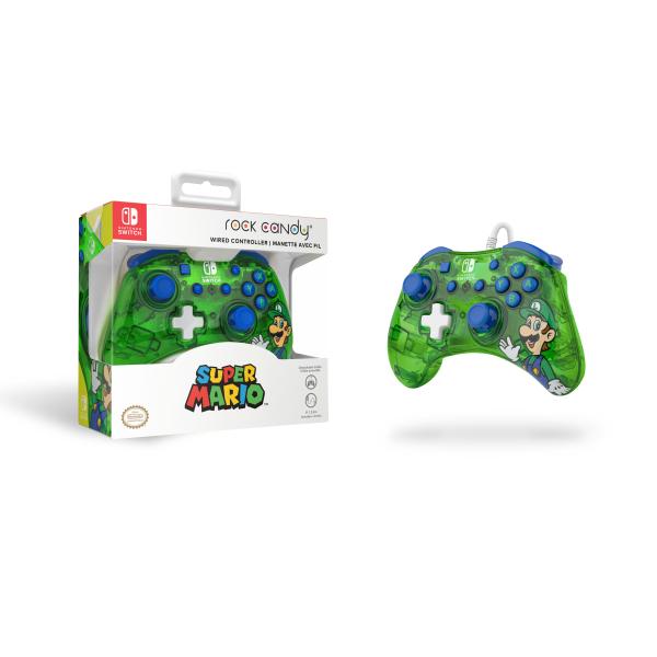PDP Controller Rock Candy Luigi Lime Switch