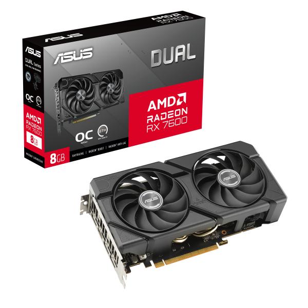 ASUS DUAL RX7600 O8G EVO 8GB GDDR6 HDMI DP Grafikkarte PCIe 4.0