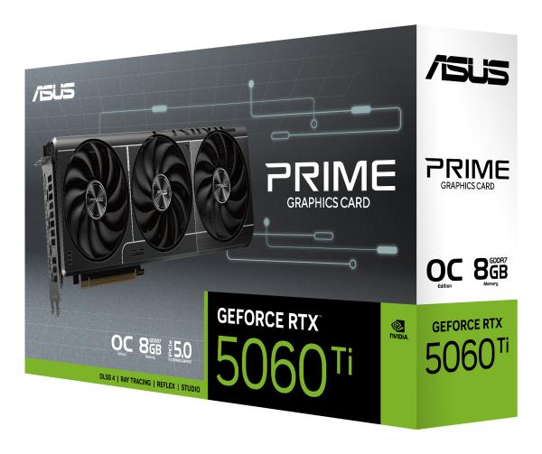 ASUS Prime RTX 5060 Ti 8GB GDDR7 Grafikkarte – PCIe 5.0 3x DP 2.1b 1x HDMI 2.1b DLSS 4