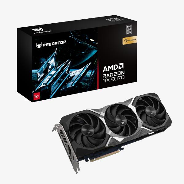 Acer Predator BiFrost Radeon RX 9070 OC 16GB GDDR6 – High-End AMD Grafikkarte mit Triple-Lüfter & PCIe 5.0