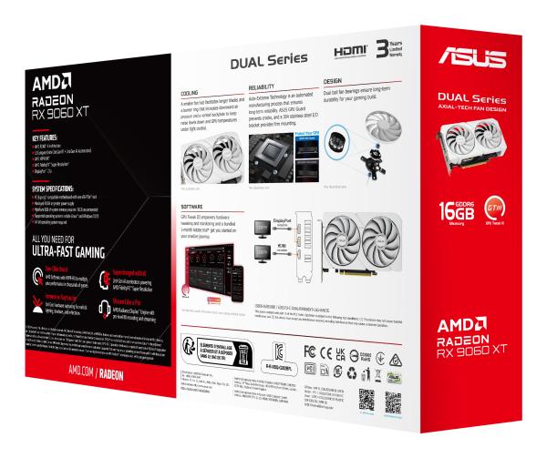 ASUS Dual RX 9060 XT 16GB WHITE Grafikkarte
