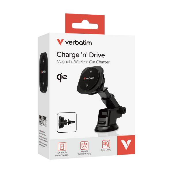 VERBATIM Charge ´n´ Drive Qi2 - magnetisches kabelloses Autoladegerät