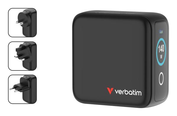 Verbatim Mini GaN Charger 140W with Display