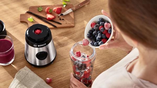 Bosch VitaPower Series 2 MMB2111M Mixer – 0,6 l Tischmixer, 450 W, Edelstahl