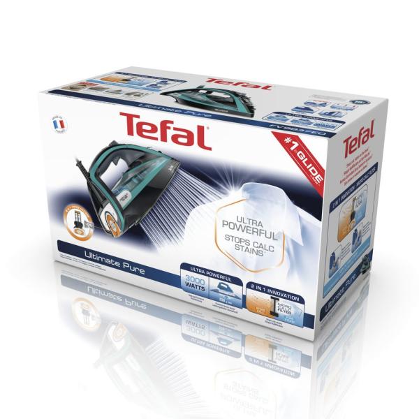 Tefal Ultimate Pure FV9844 Dampfbügeleisen – 3200 W, Anti-Kalk & Microsteam® Bügelsohle