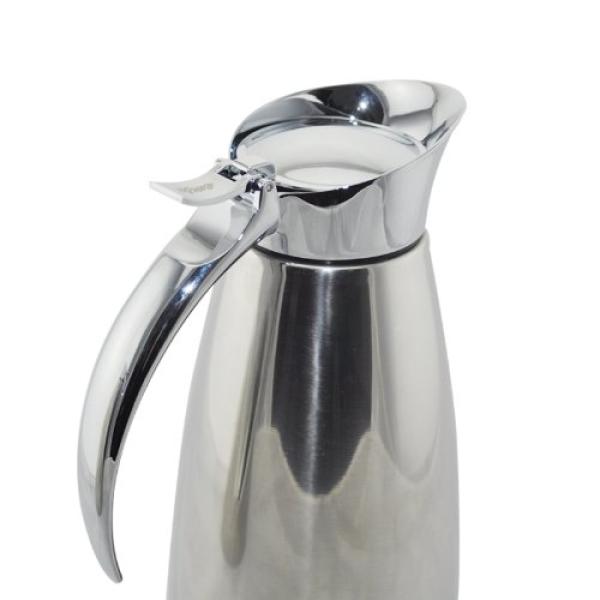 Emsa Eleganza Isolierkanne 1,3 L – Edelstahl, Easy Open Verschluss, doppelwandig