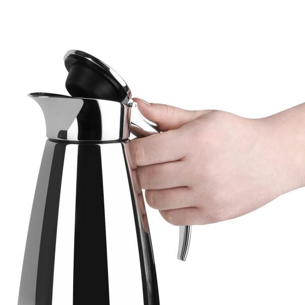 Emsa Eleganza Isolierkanne 1,3 L – Edelstahl, Easy Open Verschluss, doppelwandig