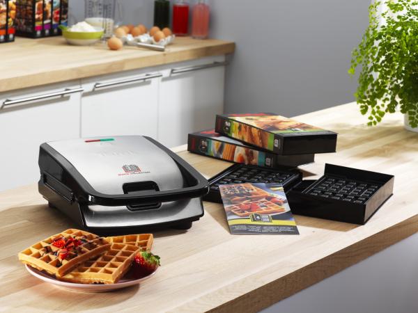 Tefal Snack Collection SW852D – Sandwichmaker & Waffeleisen mit Wechselplatten | 700 W | Edelstahl/Schwarz