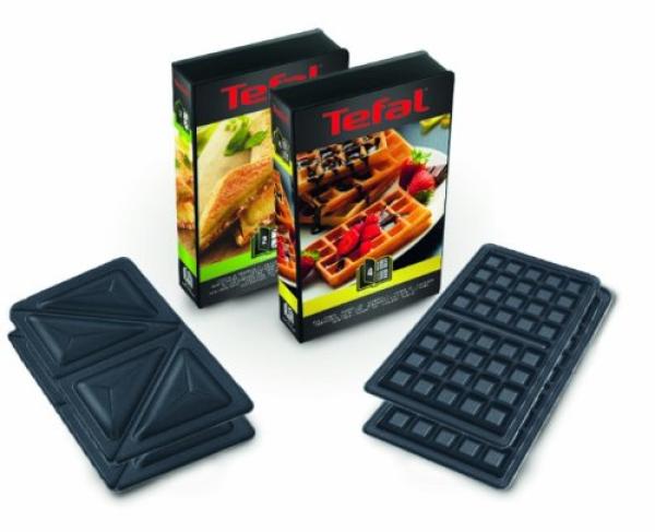 Tefal Snack Collection SW852D – Sandwichmaker & Waffeleisen mit Wechselplatten | 700 W | Edelstahl/Schwarz