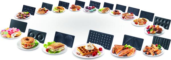 Tefal Snack Collection SW852D – Sandwichmaker & Waffeleisen mit Wechselplatten | 700 W | Edelstahl/Schwarz