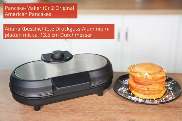 Unold Pancake-Maker American 48165 – Für fluffige American Pancakes Antihaft 2 Backflächen