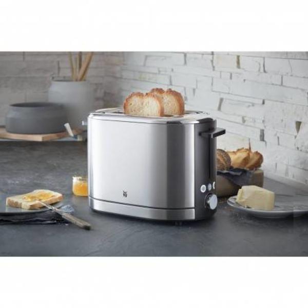 WMF Bueno Pro 6 Toaster mit 2 Scheiben – 870 W, Schwarz & Silber