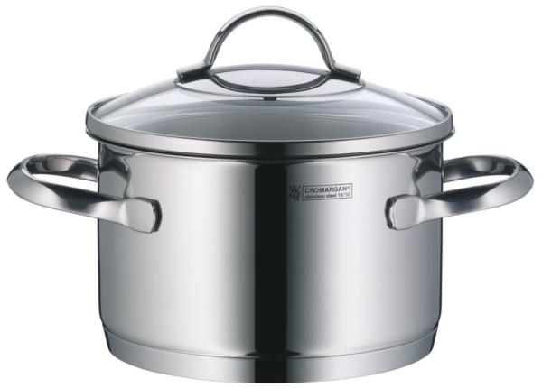 WMF Provence Plus Topf-Set Bratentopf (2,5l), Fleischtöpfe(1,9l), (3,3l), (5,7l), Stielkasserolle (1,7l) silber