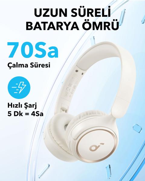 Anker H30I - WHITE Kopfhörer Kabellos Kopfband Anrufe/Musik USB Typ-C Bluetooth Weiß