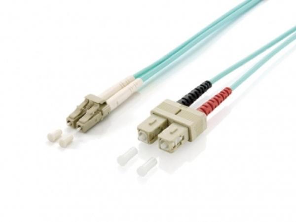 Equip LWL Patchkabel LC-SC 10.00m Multimode Duplex OM3 turq Polybeutel