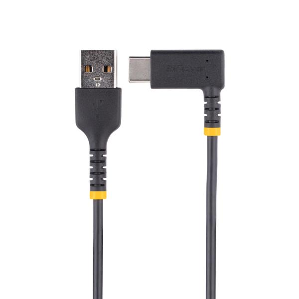 StarTech USB-A auf USB-C Kabel 2 m | 3A Schnellladekabel | USB 2.0 | Rechtwinklig | Aramidfaser