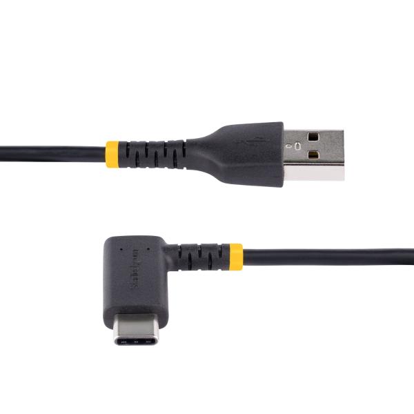 StarTech USB-A auf USB-C Kabel 2 m | 3A Schnellladekabel | USB 2.0 | Rechtwinklig | Aramidfaser