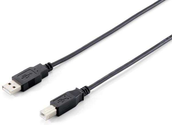 Equip USB Kabel 2.0 A-B St/St  schwarz im Polybeutel