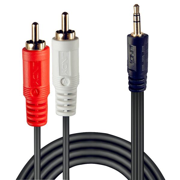 LINDY Audiokabel RCA 3.5mm/5m 2xRCA/3.5mm m/m vergoldet