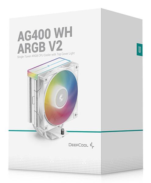 DeepCool AG400 WH ARGB CPU-Luftkühler – 120 mm Weiß ARGB leise & leistungsstark