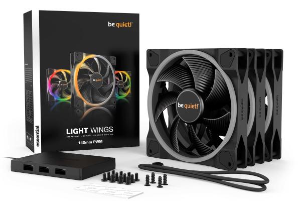 140mm be quiet! LIGHT WINGS 140mm PWM ARGB Triple-Pack Gehäuselüfter