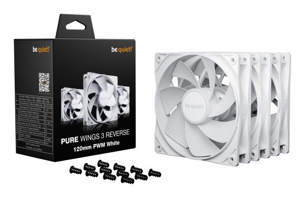 be quiet! Pure Wings 3 Reverse 3-Pack 120mm PWM white