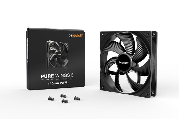 be quiet! Pure Wings 3 140mm PWM Gehäuselüfter 140mm 1200 RPM 4-Pin Schwarz