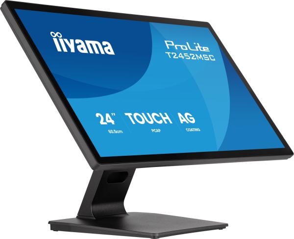iiyama ProLite T2452MSC-B2AG 60,5cm/24" (1920x1080) 16:9 FHD IPS 5ms 120Hz HDMI DisplayPort USB VESA Speaker Touch Black