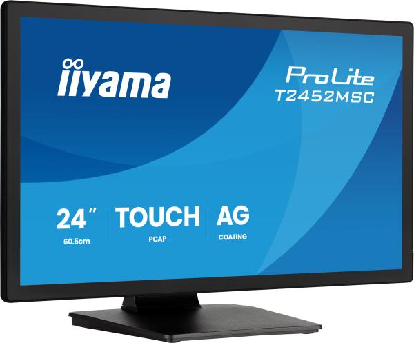iiyama ProLite T2452MSC-B2AG 60,5cm/24" (1920x1080) 16:9 FHD IPS 5ms 120Hz HDMI DisplayPort USB VESA Speaker Touch Black