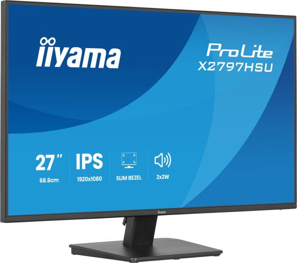 68,6cm/27" (1920x1080) iiyama ProLite X2797HSU-B1 16:9 IPS 4ms 120Hz HDMI DisplayPort USB VESA Speaker Black