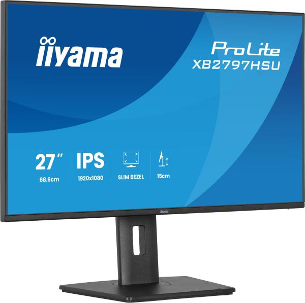 iiyama ProLite XB2797HSU-B1 68,6cm/27" (1920x1080) 16:9 IPS 4ms 120Hz HDMI DisplayPort USB VESA Speaker Black