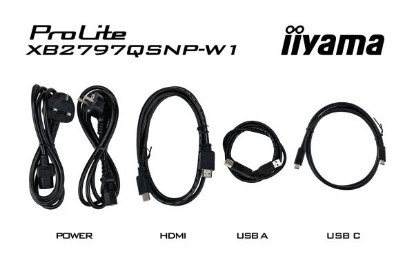 68,5cm/27" (2560x1440) iiyama ProLite XB2797QSNP-W1 16:9 QHD IPS 1ms 75Hz HDMI DisplayPort USB-C VESA Speaker White