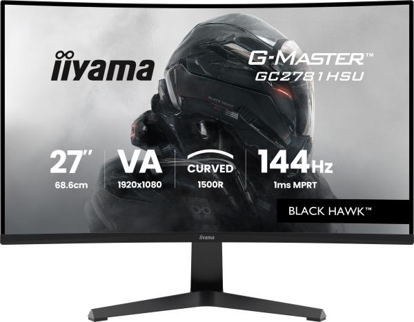 68,6cm/27" (1920x1080) iiyama G-Master GC2781HSU-B1 16:9 FHD VA 1ms 144Hz HDMI DisplayPort USB VESA Speaker Black