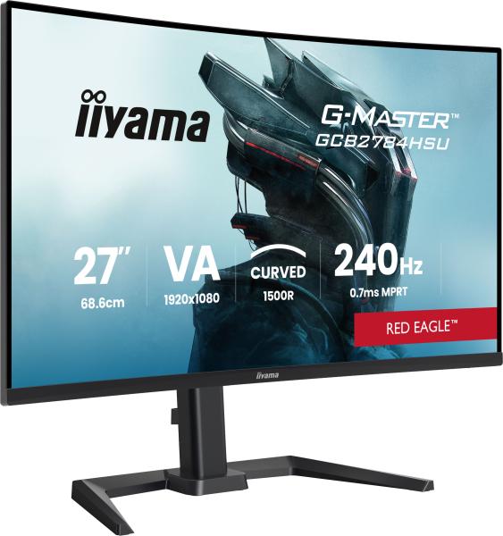 68,6cm/27" 1920x1080 iiyama G-Master GCB2784HSU-B1 16:9 FHD VA 0,7ms 240Hz HDMI DisplayPort USB VESA Speaker HDR Black