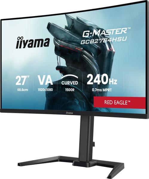 68,6cm/27" 1920x1080 iiyama G-Master GCB2784HSU-B1 16:9 FHD VA 0,7ms 240Hz HDMI DisplayPort USB VESA Speaker HDR Black