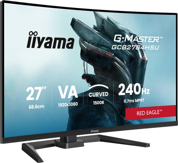 68,6cm/27" 1920x1080 iiyama G-Master GCB2784HSU-B1 16:9 FHD VA 0,7ms 240Hz HDMI DisplayPort USB VESA Speaker HDR Black