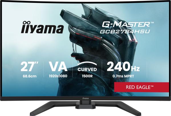 68,6cm/27" 1920x1080 iiyama G-Master GCB2784HSU-B1 16:9 FHD VA 0,7ms 240Hz HDMI DisplayPort USB VESA Speaker HDR Black