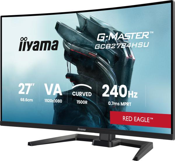 68,6cm/27" 1920x1080 iiyama G-Master GCB2784HSU-B1 16:9 FHD VA 0,7ms 240Hz HDMI DisplayPort USB VESA Speaker HDR Black